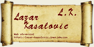 Lazar Kasalović vizit kartica